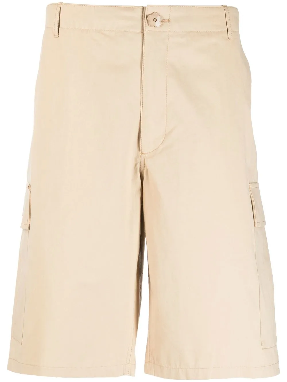 

Kenzo logo-patch knee-length cargo shorts - Neutrals