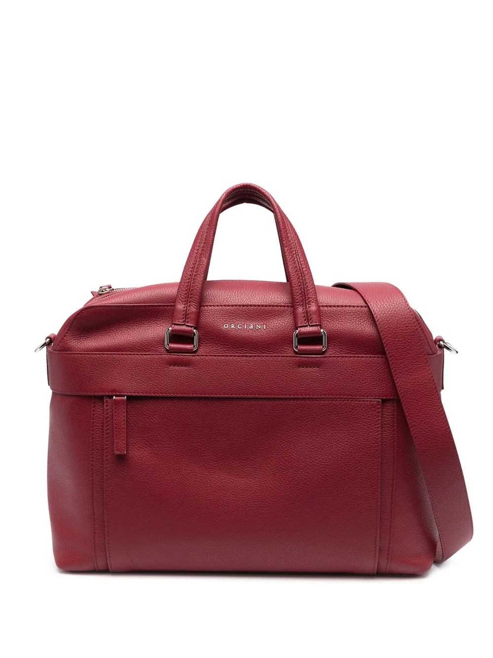 

Orciani logo-lettering leather briefcase - Red