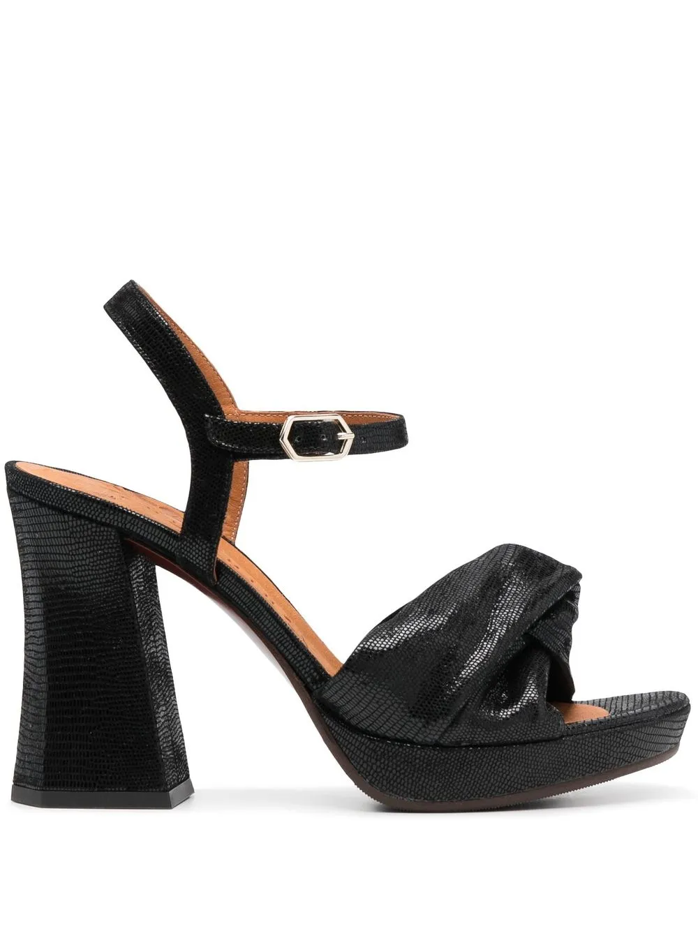 

Chie Mihara Contour knot-detail 110mm sandals - Negro