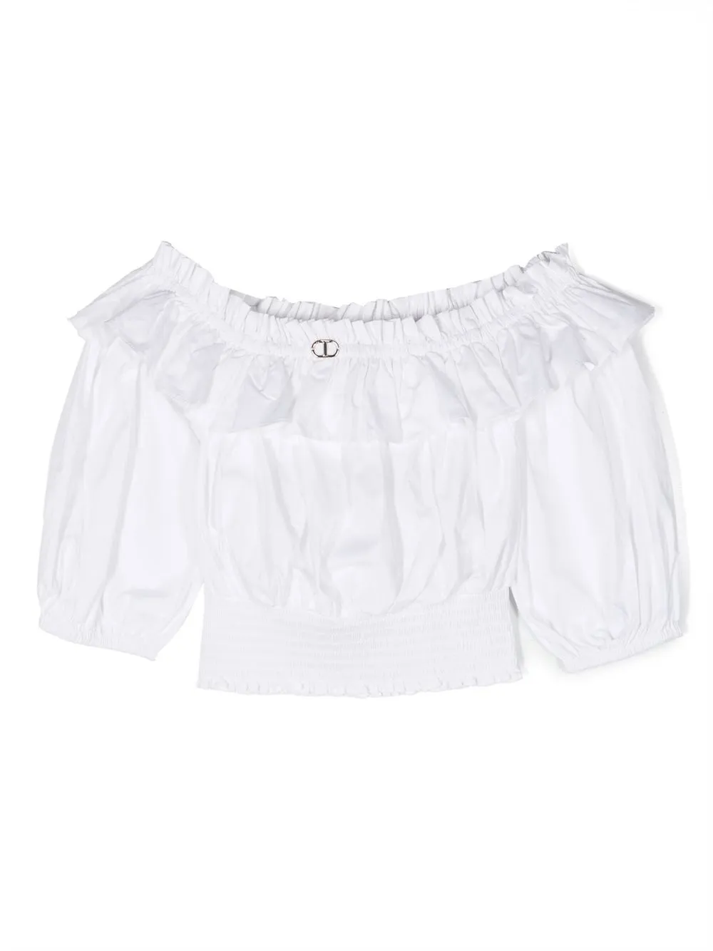 

TWINSET Kids off-shoulder long-sleeve blouse - White