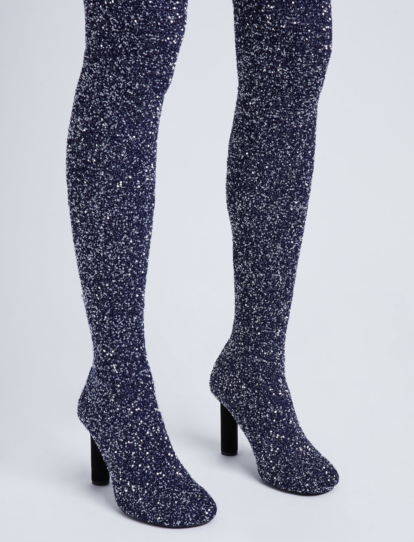 Glint Over The Knee Knit Boots #5