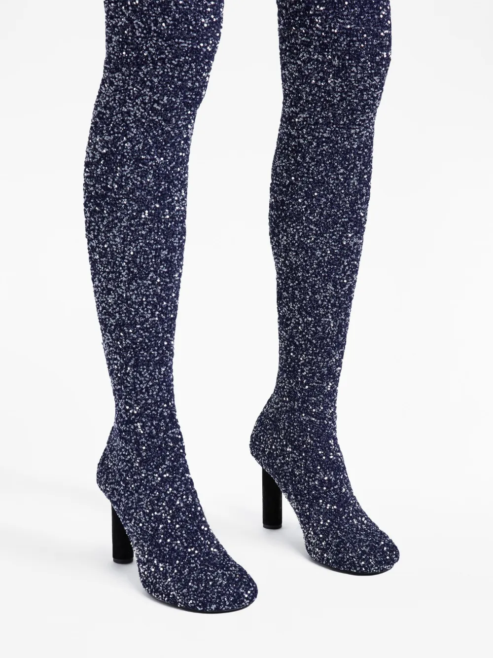 Proenza Schouler Glint 100mm Sequin-embellished Knitted Botos In Blue