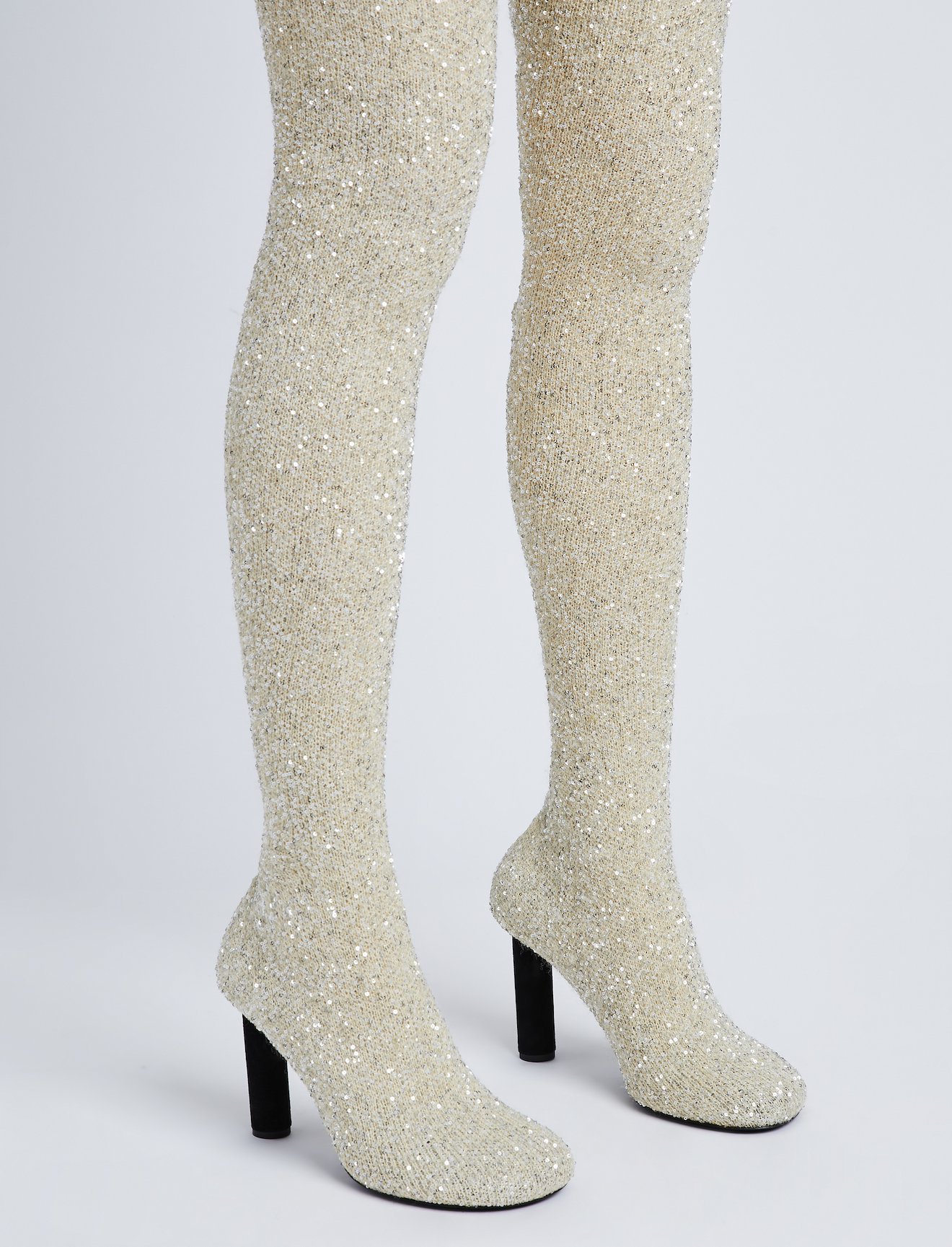 Glint Over The Knee Knit Boots #6