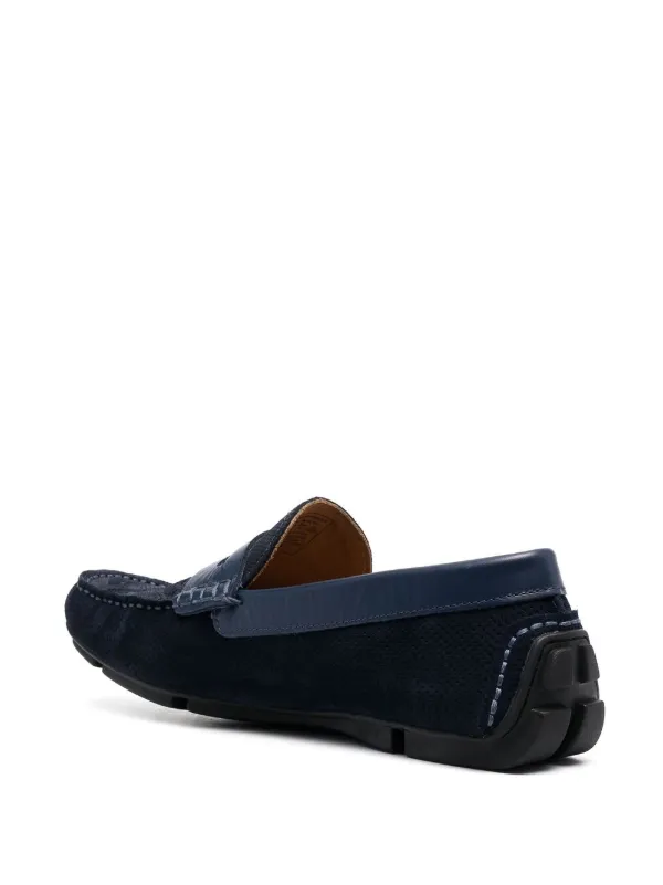Emporio Armani logo-embossed Loafers | Blue | FARFETCH display picture 2