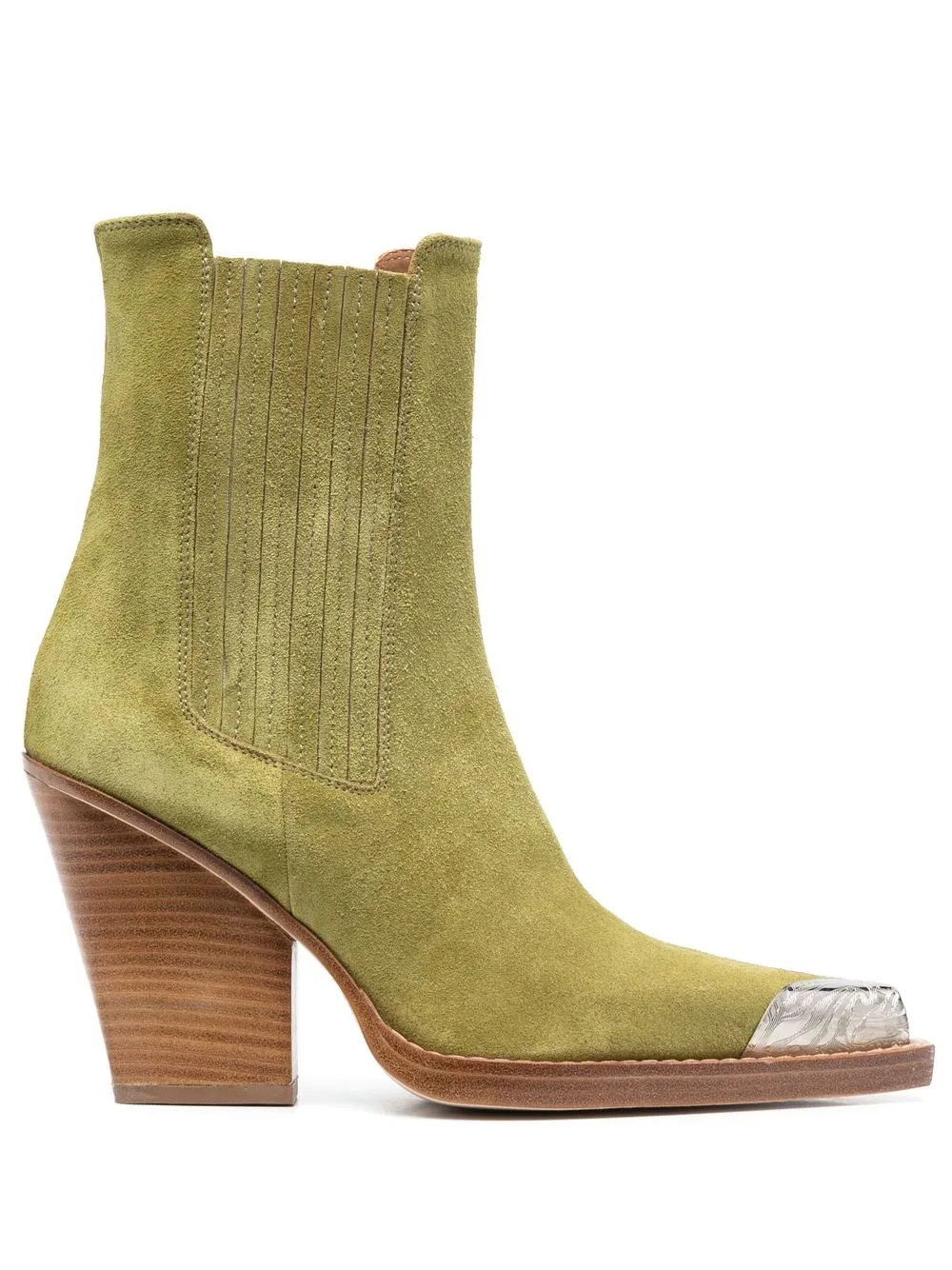 

Paris Texas Western-style 100mm suede boots - Green