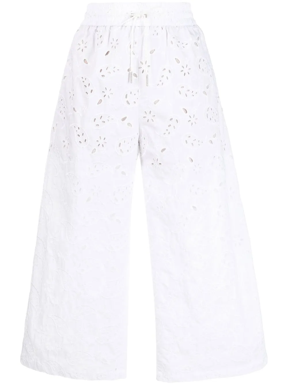 

Fabiana Filippi mesh-detail cropped trousers - Blanco