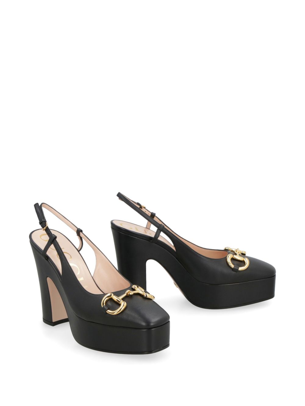 Gucci 120mm platform leather pumps - Black