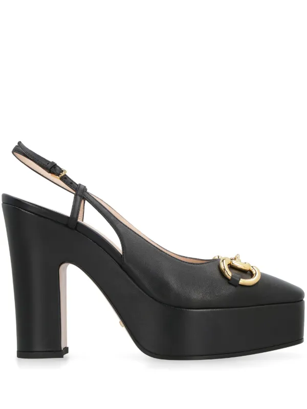 Gucci 120mm Platform Leather Pumps Black FARFETCH CA