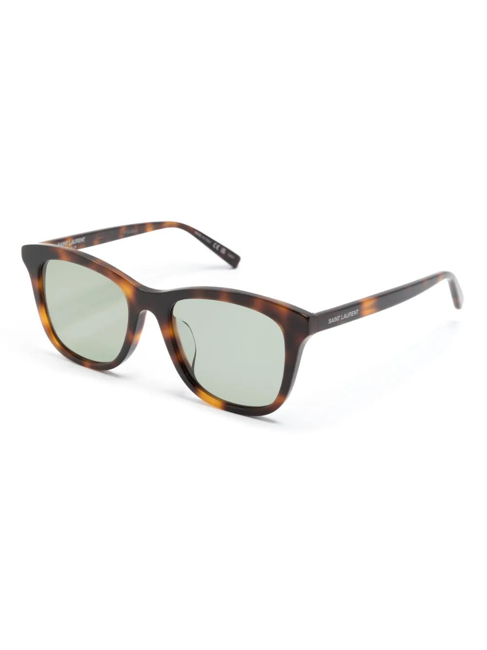 Saint Laurent Eyewear tortoiseshell-effect square-frame sunglasses - Bruin