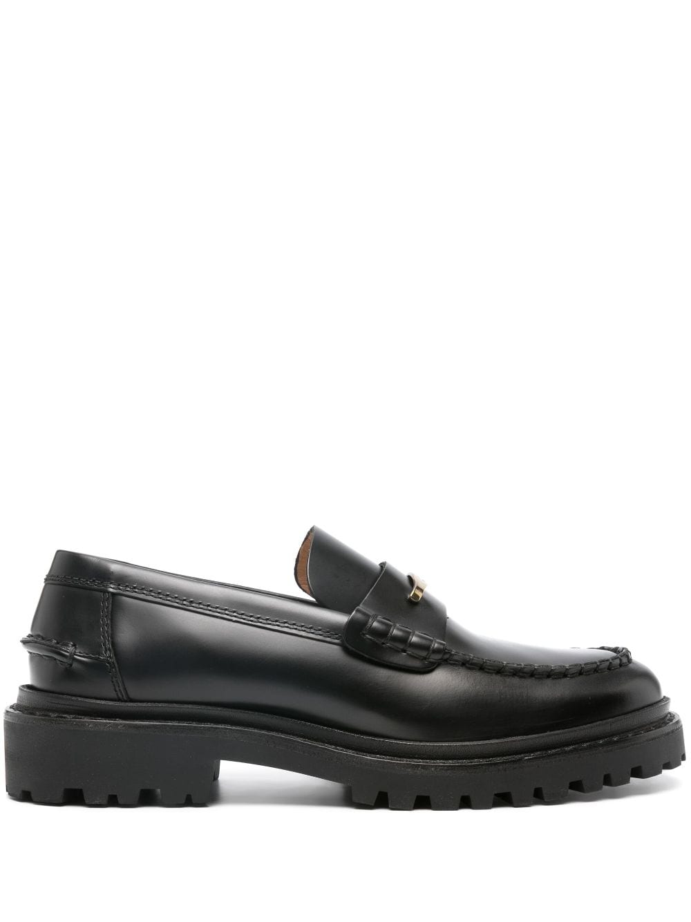 Shop Isabel Marant Frezza Chunky Leather Loafers In Black