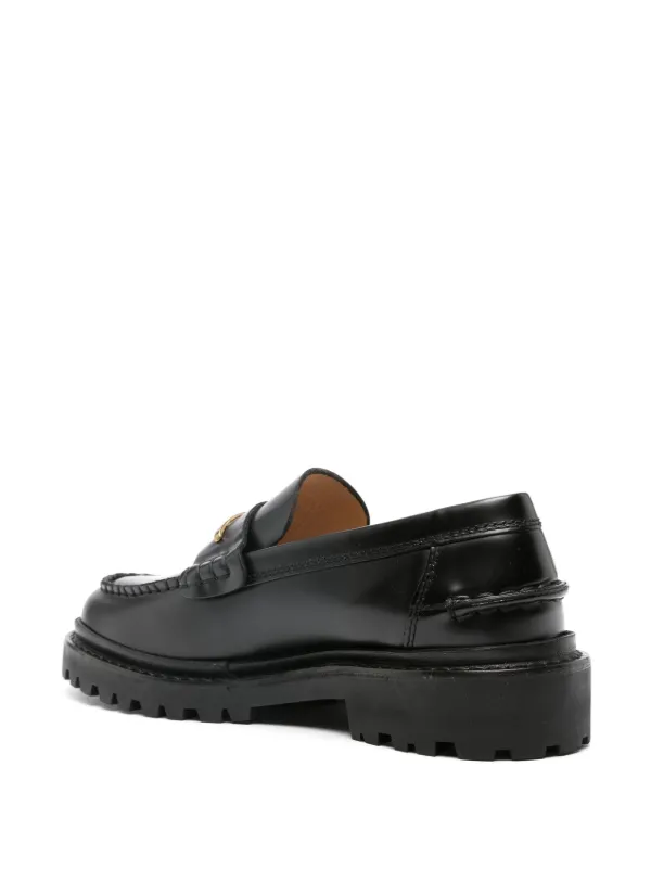 ISABEL MARANT Frezza Chunky Leather Loafers | Black | FARFETCH