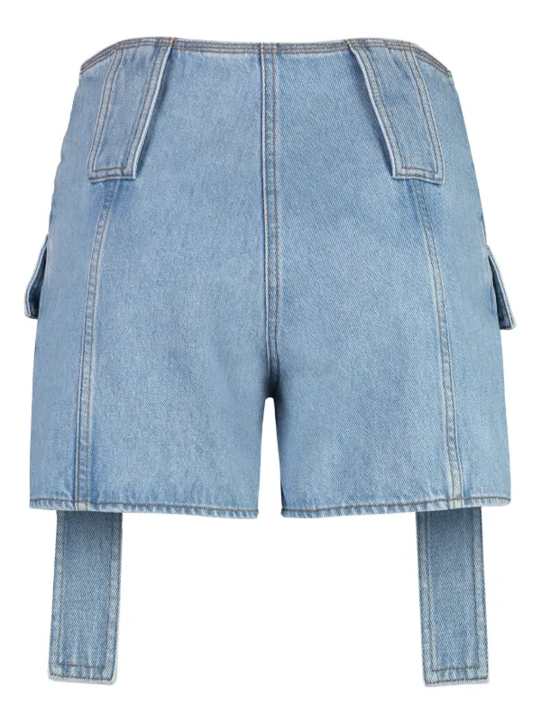 ショートパンツ FENDI FF blue chambray denim shorts FENDI | Blue Women's Denim Shorts | YOOX