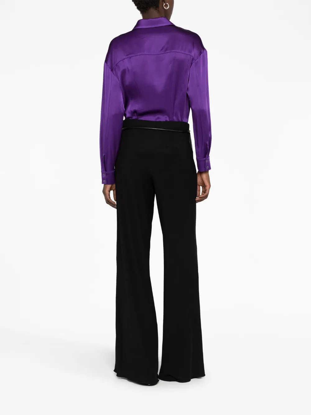 Cheap TOM FORD cut-out wide-leg silk trousers Women