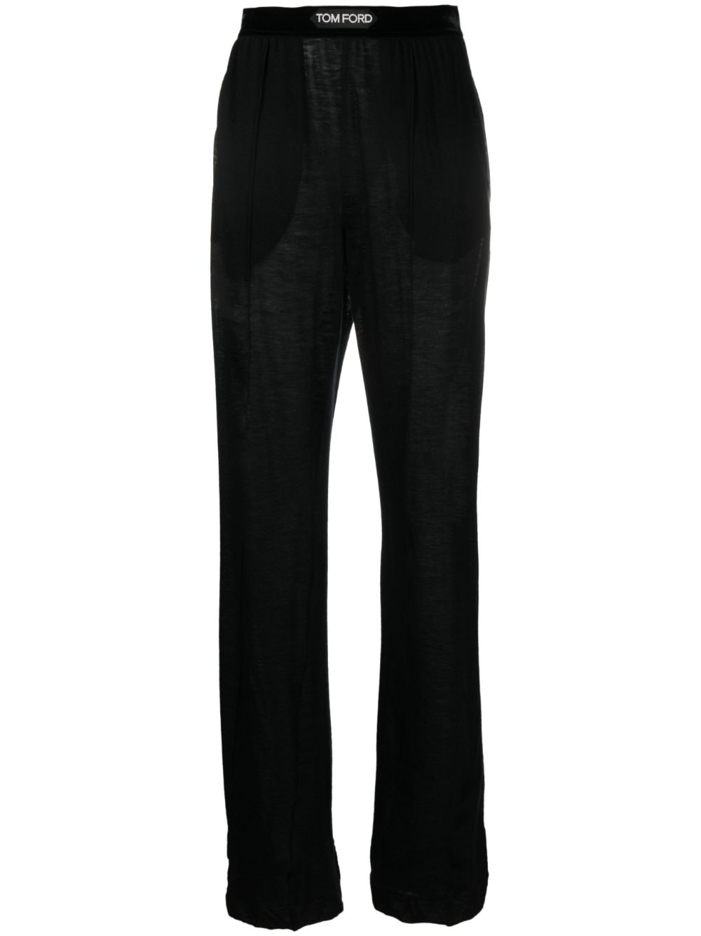 Shop Tom Ford Logo-waistband Cashmere Track Pants In Black