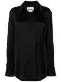 Jil Sander tie-fastening wrap shirt - Black