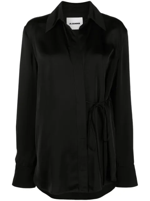 Jil Sander tie-fastening wrap shirt