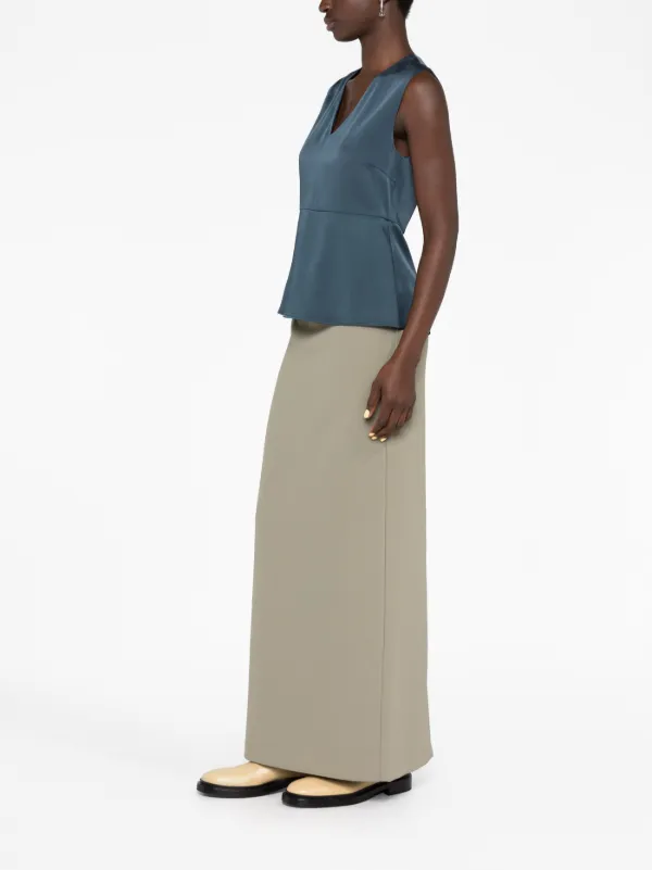 JIL SANDER グリーン Vネック タンクトップ　38 Jil Sander V-neck Tank Top | Blue | FARFETCH AO