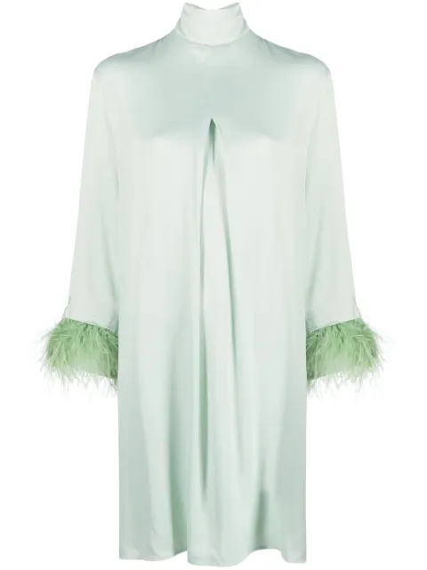 Sleeper Party Shirt feather-trim minidress