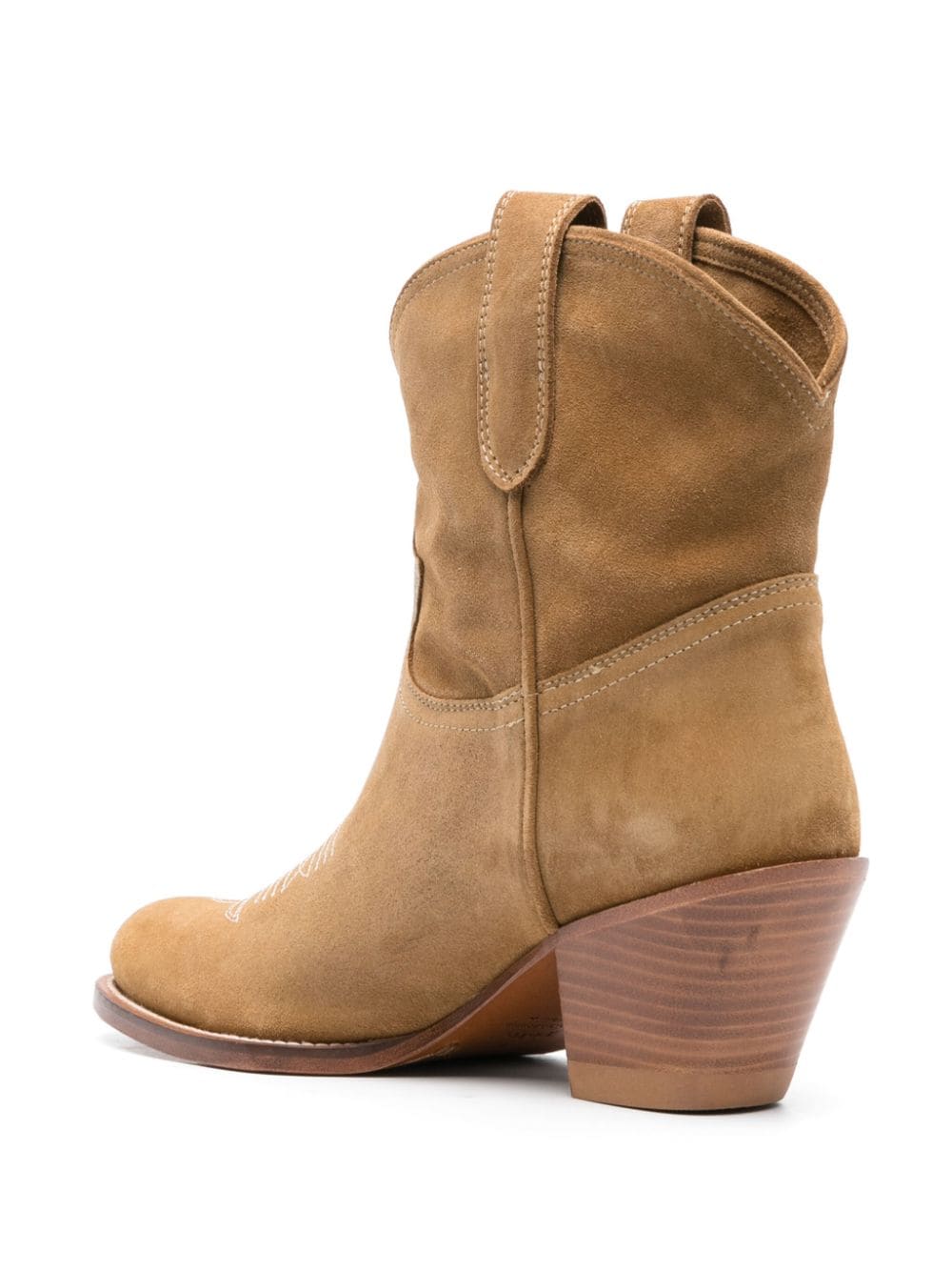 Shop Polo Ralph Lauren 60 Mm Suede Western Boots In Brown