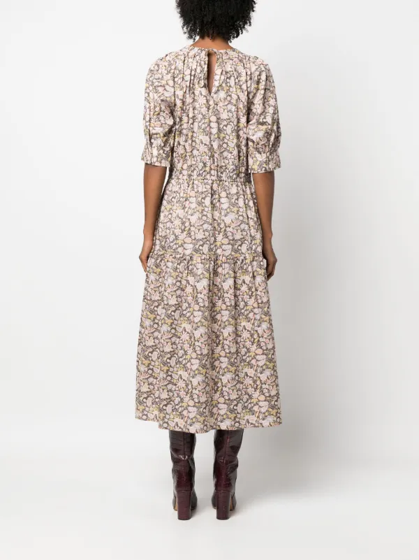 Polo Ralph Lauren floral-print Poplin Midi Dres | Neutrals