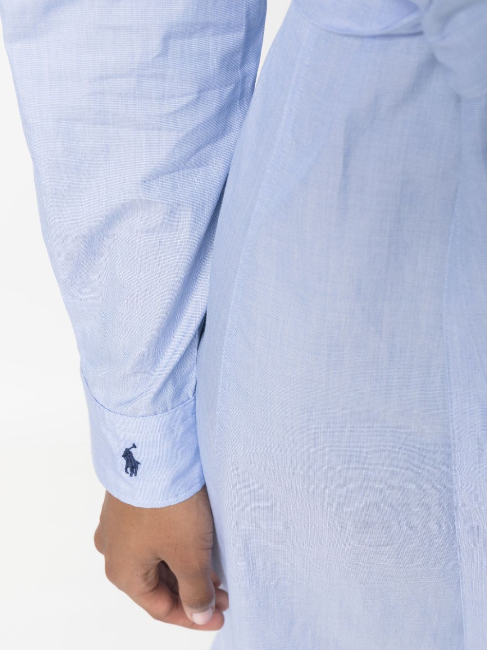 Shop Polo Ralph Lauren Belted Cotton Poplin Shirtdress In Blue