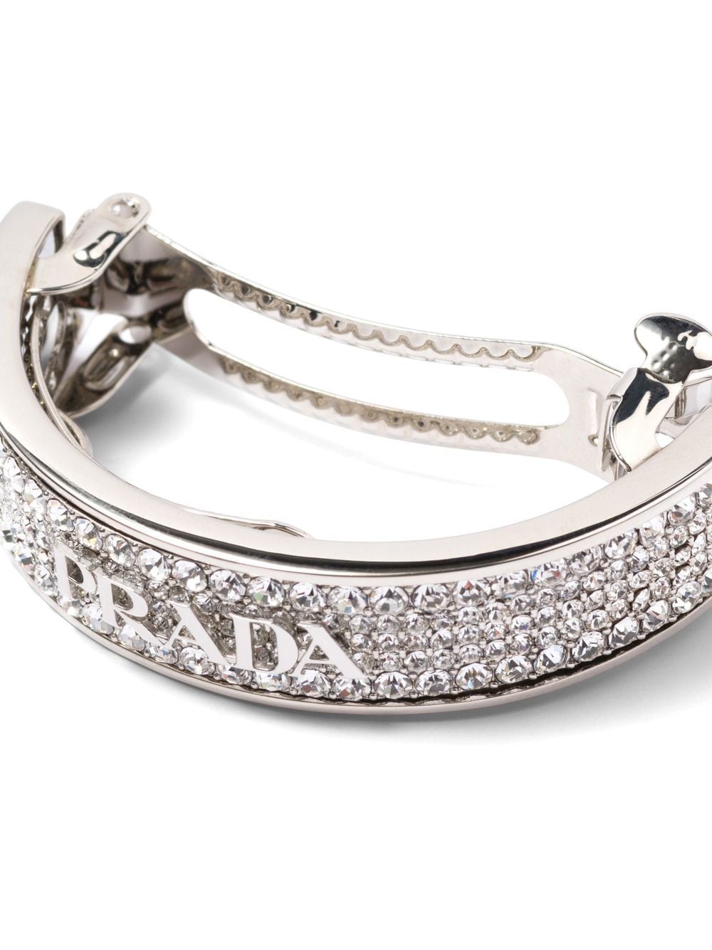 Shop Prada Crystal-embellished Hair Clip In Silver