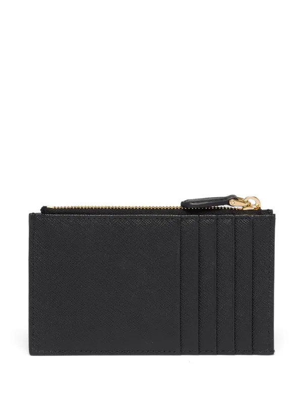 Prada Leather logo-plaque Card Holder | Black | FARFETCH