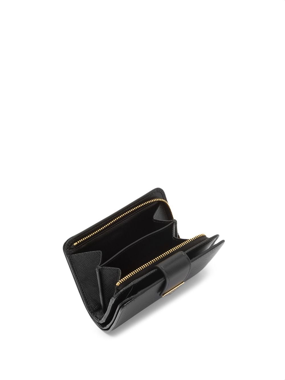 Shop Prada Leather Logo-detail Wallet In Black