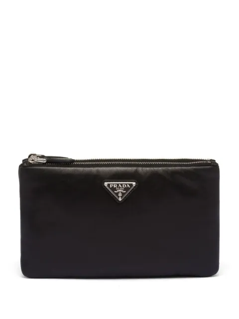 Prada triangle-logo dividable pouch