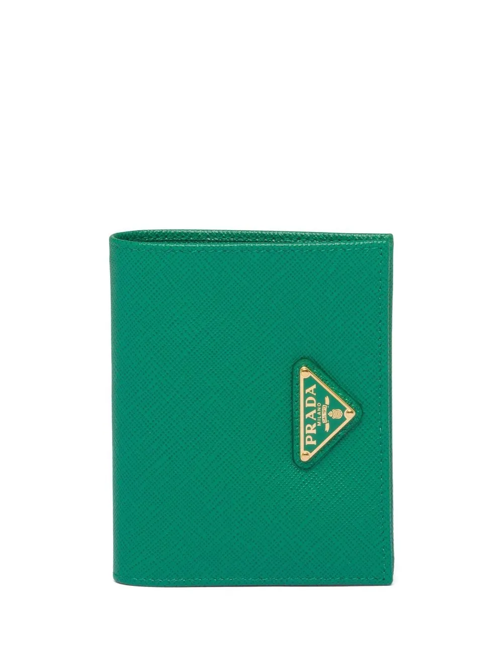 Prada triangle-logo bi-fold wallet | Green | Image 1