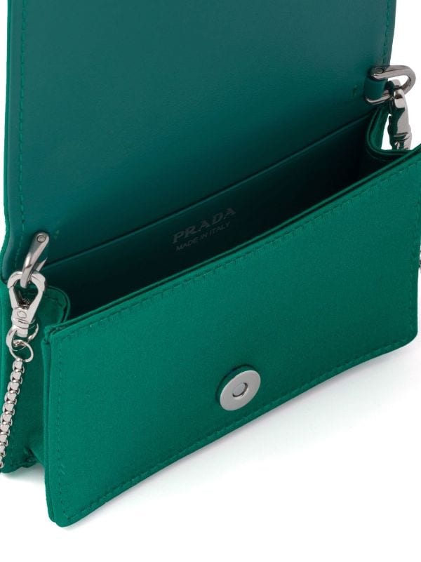 Prada logo-plaque Leather Cardholder - Green