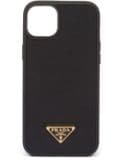 Prada iPhone 14 Max leather case - Black