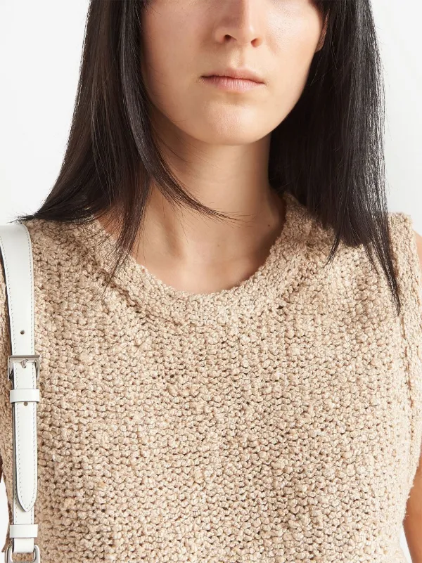 Prada Silk bouclé-construction Dress | Neutrals | FARFETCH