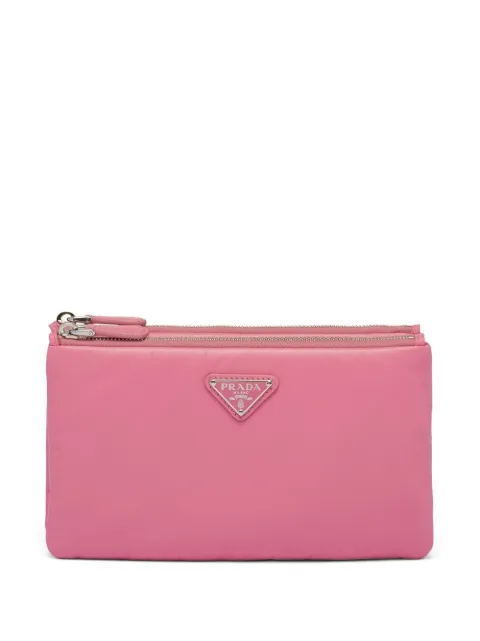 Prada dividable logo-plaque pouch