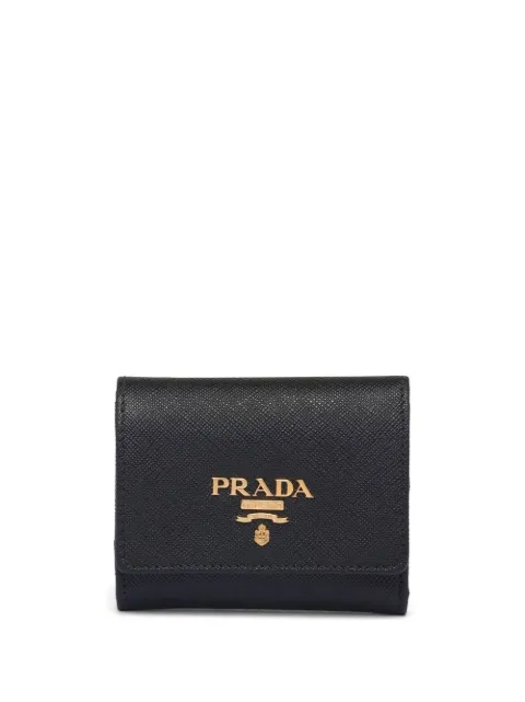 Prada logo-lettering leather wallet