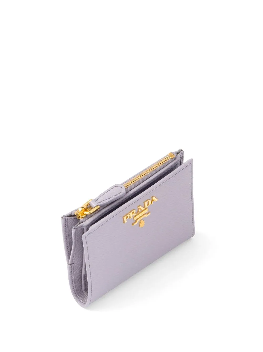 Shop Prada Saffiano Leather Bi-fold Wallet In Purple