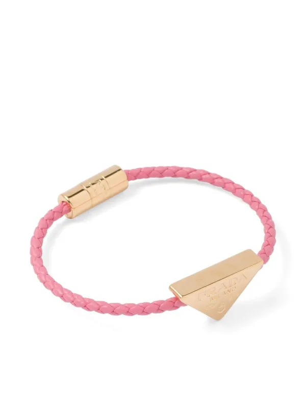 Prada braided leather store bracelet