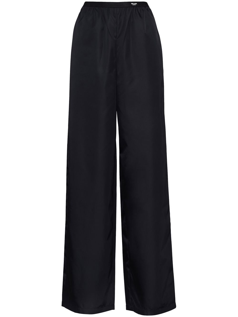 Shop Prada Re-nylon Wide-leg Trousers In Black