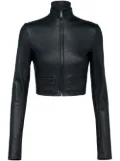 Prada cropped nappa leather jacket - Black