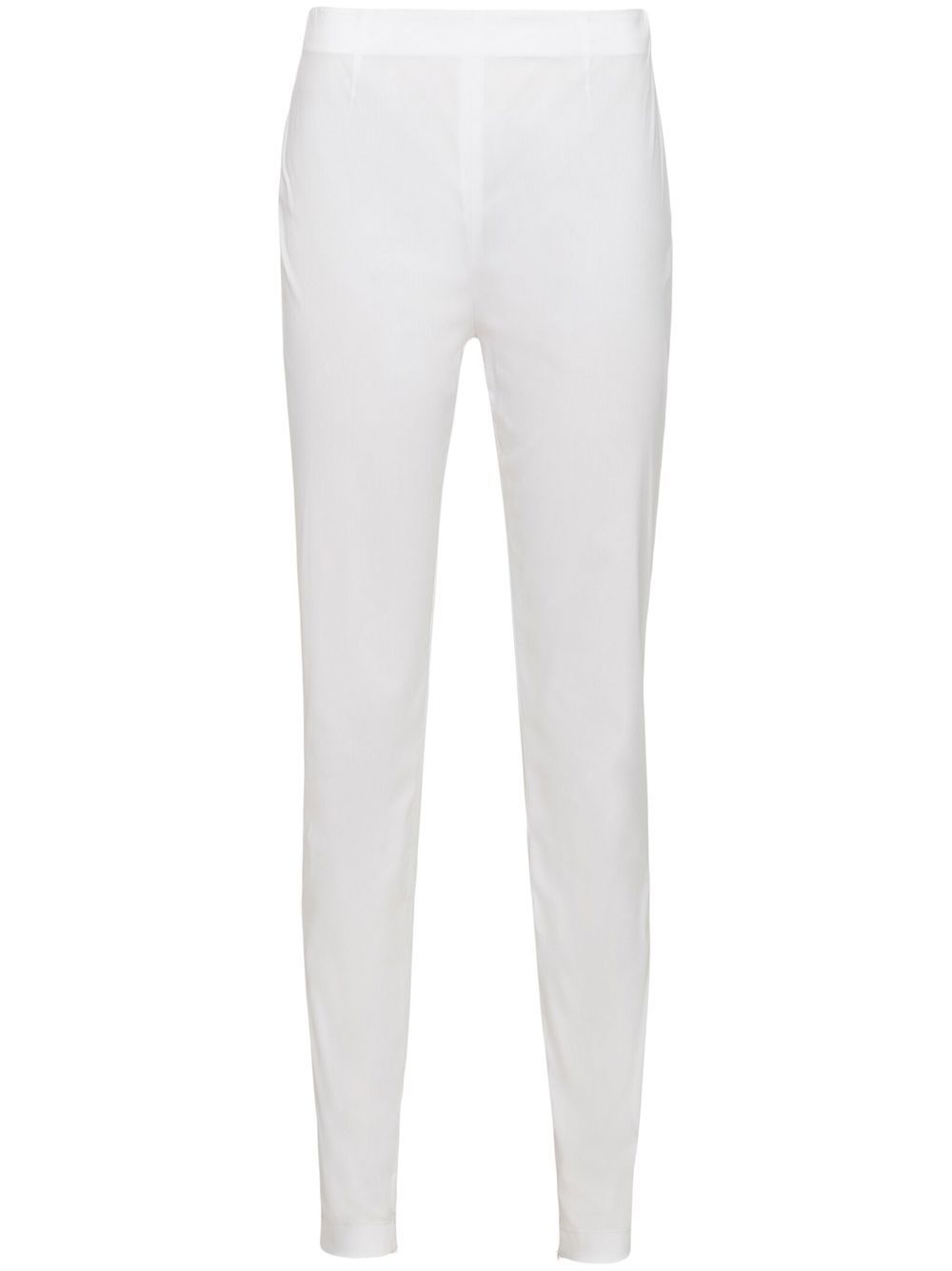 Prada ankle-zips poplin trousers - White