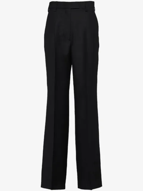Prada triangle-logo kid-mohair trousers