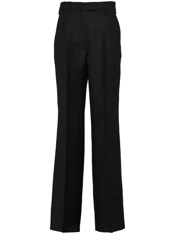 Prada triangle-logo kid-mohair Trousers - Farfetch