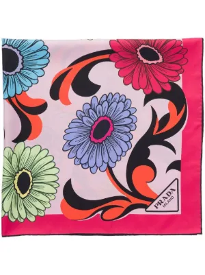 スカーフ PRADA SCARF (57049SOOO1775 F0006) PRADA Silk Square Multi-color Neckerchief Scarf | eBay