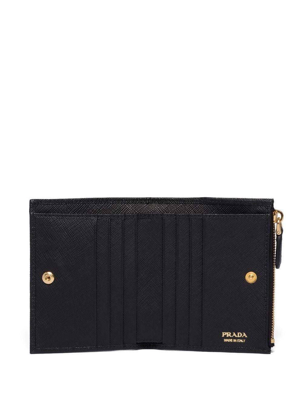 Shop Prada Triangle-logo Saffiano Leather Wallet In Schwarz