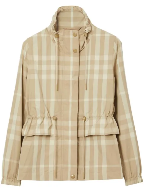 Burberry funnel-neck check jacket