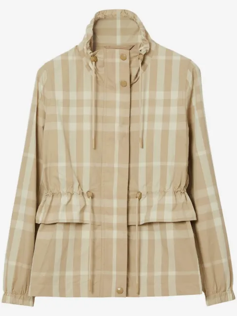 Burberry funnel-neck check jacket