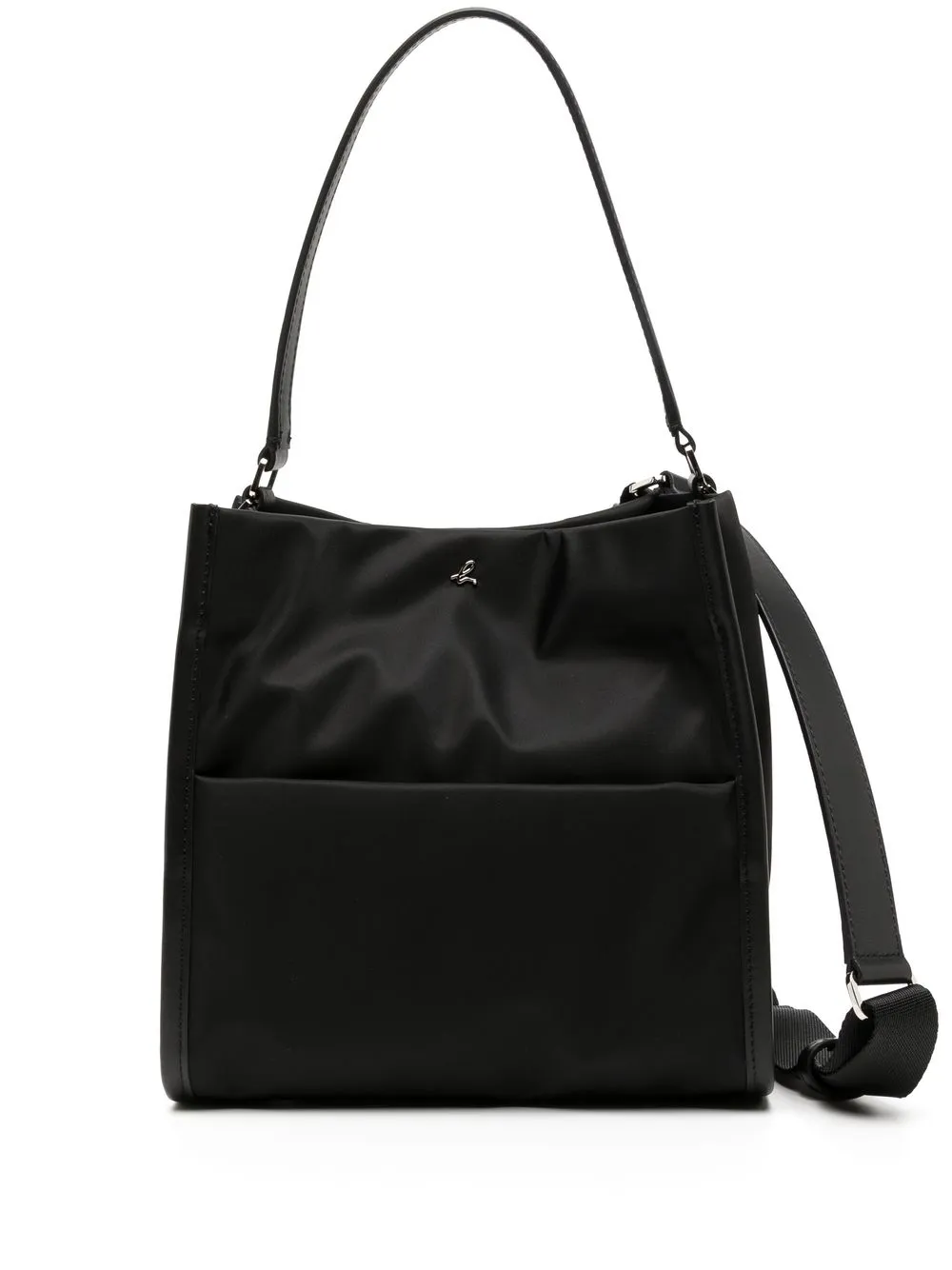 

agnès b. logo-plaque detail crossbody bag - Black