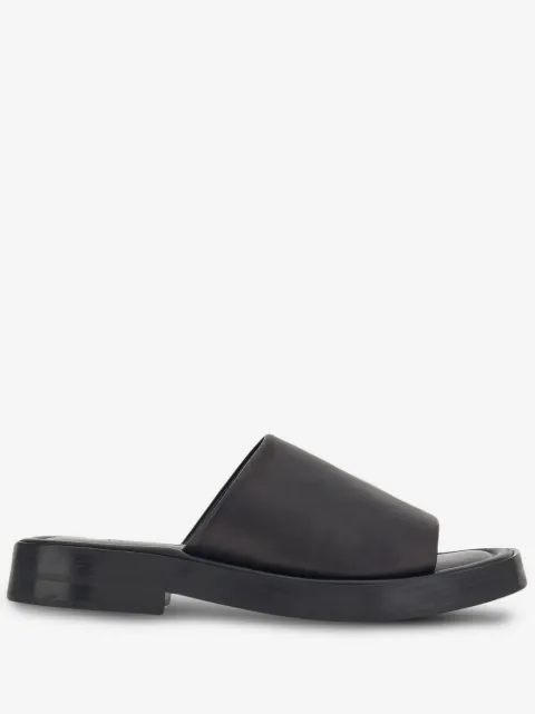 Ferragamo crossover-strap leather slides