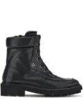Ferragamo lace-up leather combat boots - Black