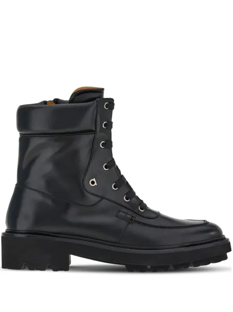 Ferragamo lace-up leather combat boots